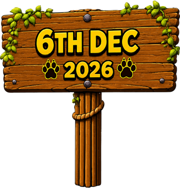 Wooden signpost reading Sun 6 Dec 2026